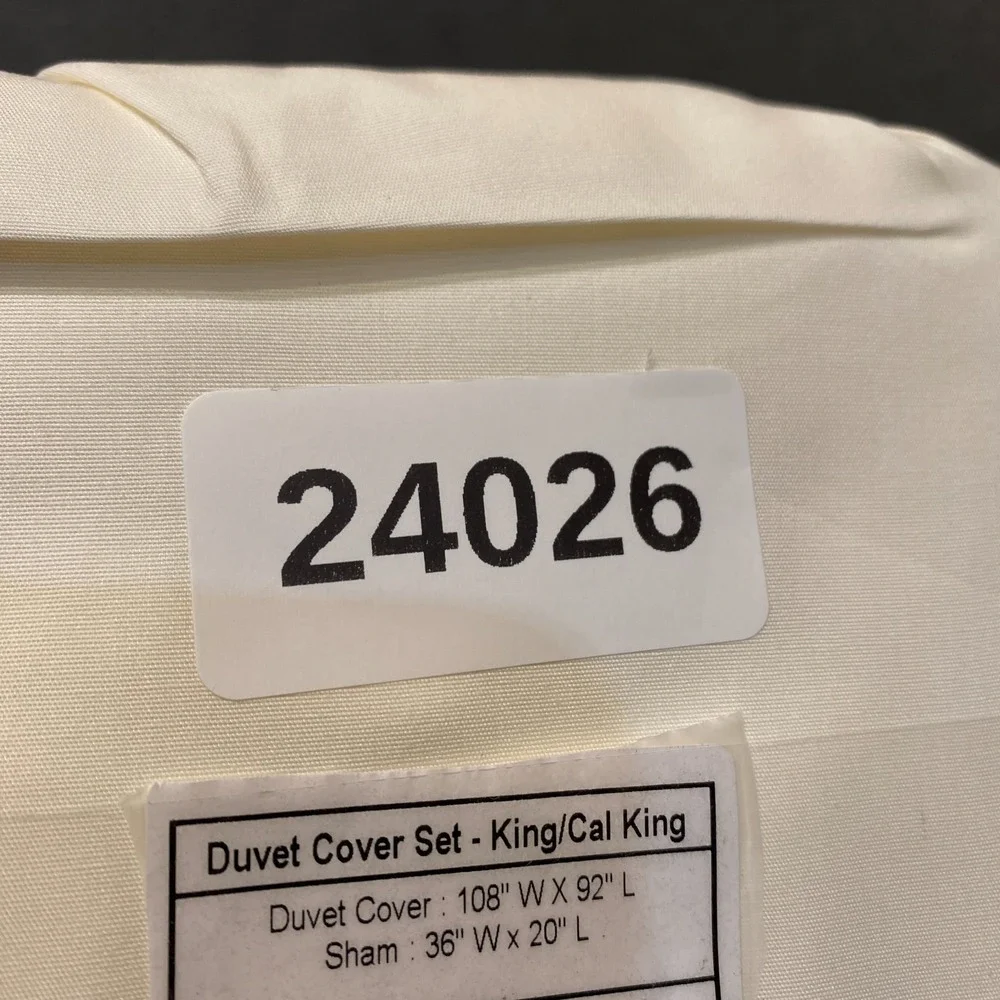 Quince Classic Organic Percale Duvet Cover Set King/Cali ing Ivory 3 Piece